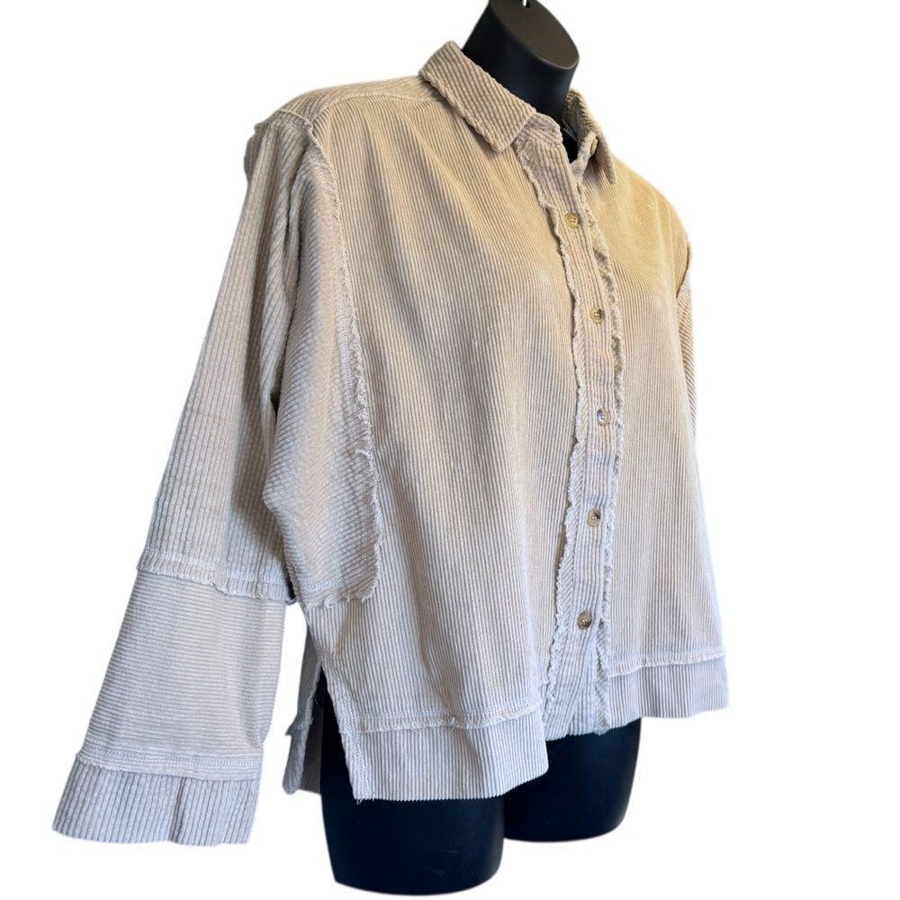 Oversized Corduroy Cream White Shacket Layering Jacket Size Large NWT - AEMI+CO - Picture 8 of 14